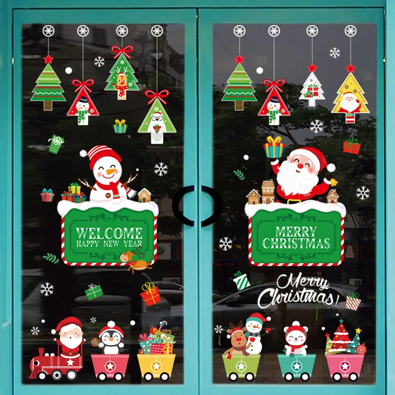 

New Year 2021 Window Wall Stickers Room Wall Decals Decorations Self-adhesive Art Wallpaper Home Decor