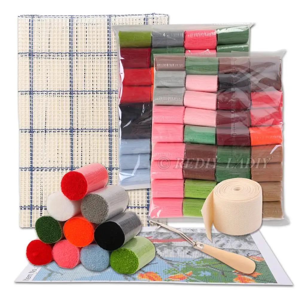Latch Hook Rug Spring Landscape Chunky Yarn Tapestry Kit Crocheting Cushion Mat DIY Carpet Needlework Hobby &amp Crafts 85*58cm | Дом и сад