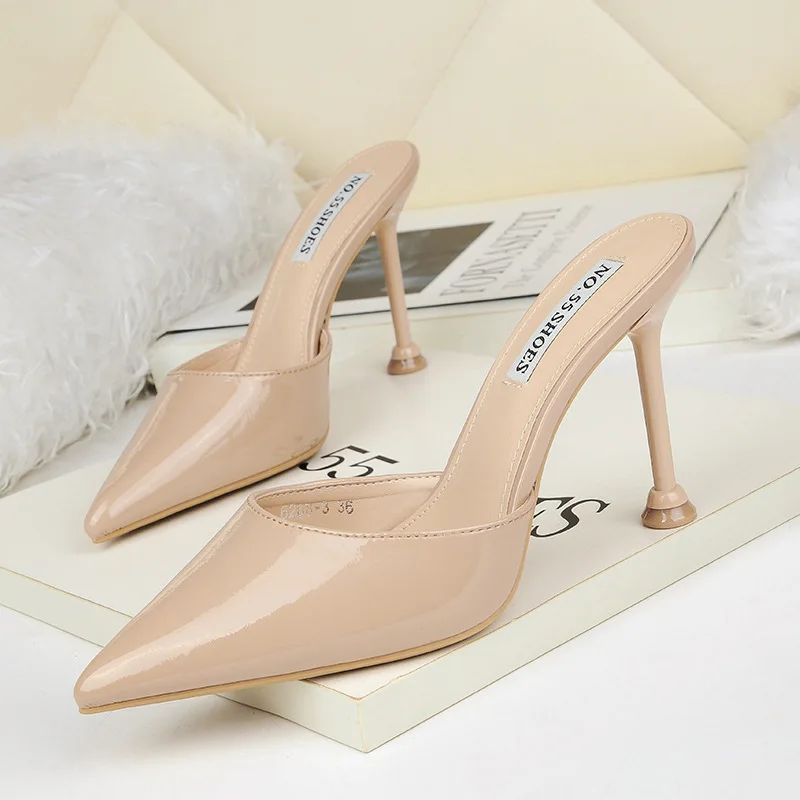 Designer Shoes Women Luxury 2021 Extreme High Heel Slippers Valentine Mules Heels Sexy Elegant For Woman Buty | Обувь