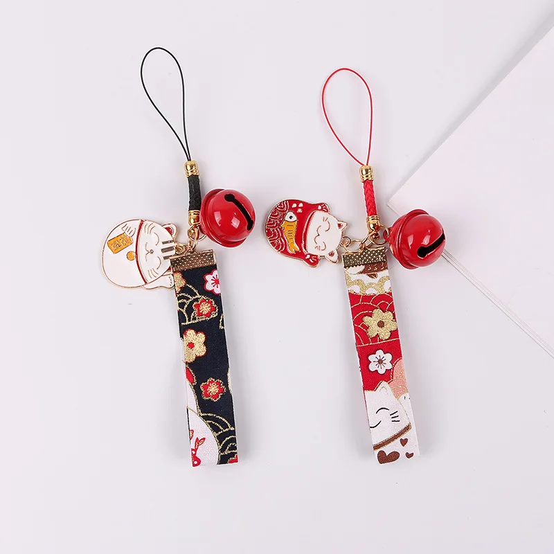 1 шт. Китайский ветер керамический счастливый кот колокольчик кулон девушки