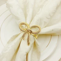 6pcslot butterfly bow tie napkin ring alloy napkin ring wedding hotel tableware napkin buckle desktop decoration