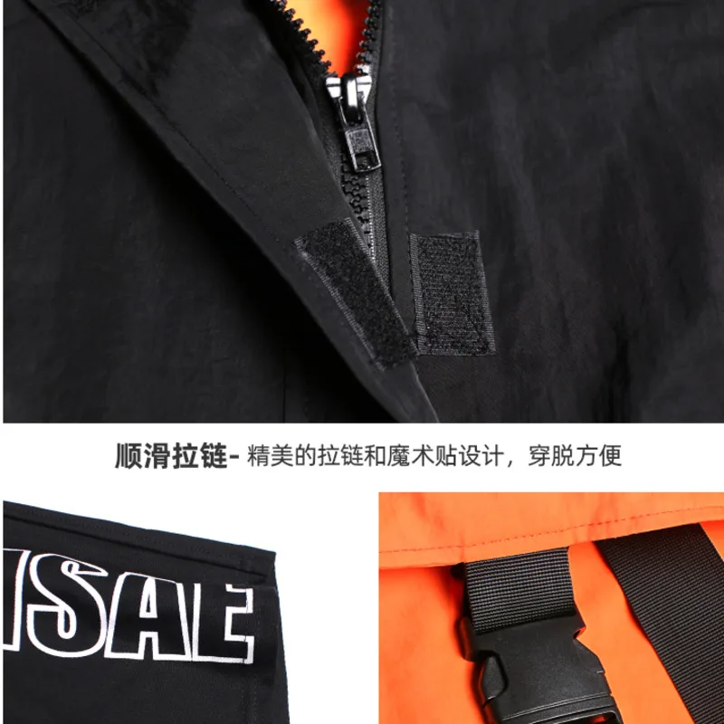 

Women Hooded Sweatshirt Harajuku Short Sleeve Pocket Patchwork Coat Spring Autumn Fashion Streetwear Stitching Color Female Tops