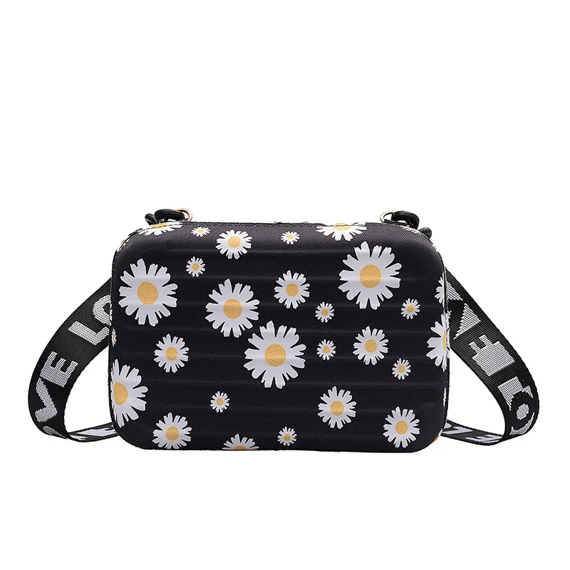 

Women Girls Fresh Floral Printed Shoulder Bags Hard Square Mini HandBag All-Match Cool Box