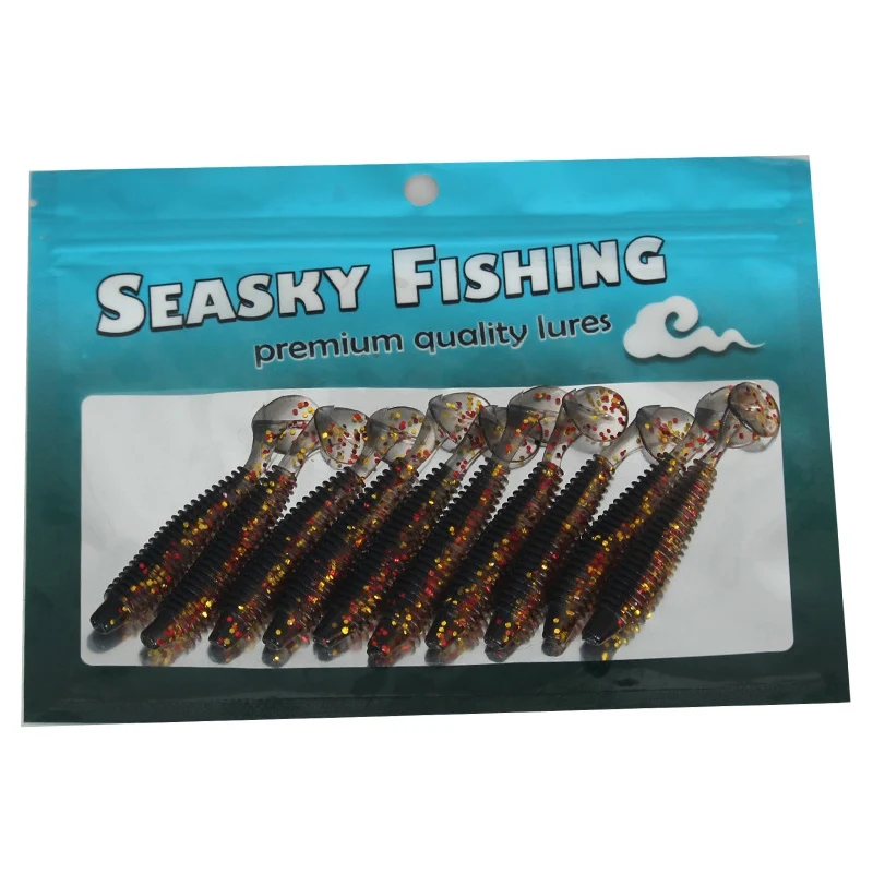 

Wobblers for Pike 10pcs/Lot Soft Bait Worm 75mm 2.7g Aritificial Jigging Bait T Tail Fishing Lure