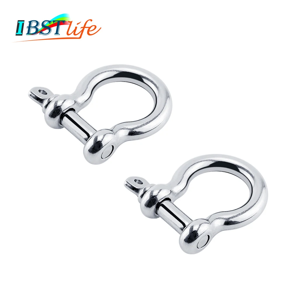 

2PCS Stainless Steel 316 Boat Carabiner D Bow Shackle With Screw Pin Anchor Shackle Clasp Buckles Yacht Canoe Marine Accessories