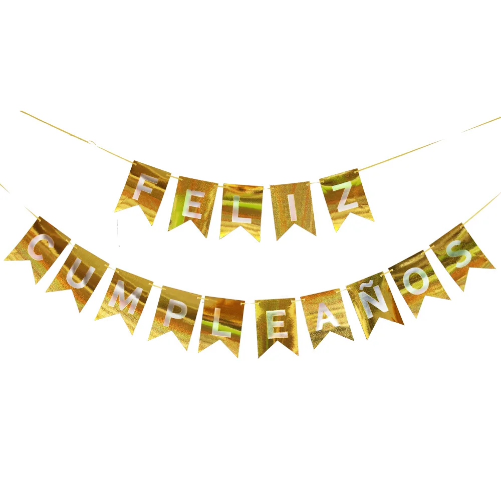 Ласточкин хвост тянуть флаг Новая лазерная испанский Днем Рождения баннер