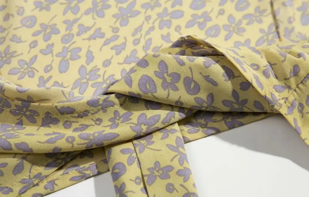 Bazaleas винтажная Желтая Женская рубашка с цветочным принтом Ретро стиль blusas mujer de