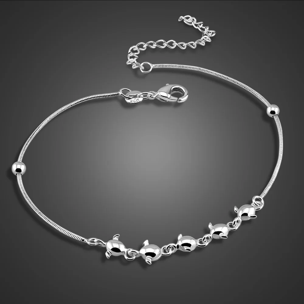 Женский браслет на ногу из 100% серебра 925 пробы с цепочкой ангельские яйца|Анклеты|