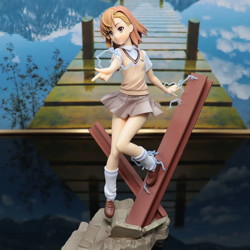 

26cm Mikoto Misaka Figure Japanese Anime School Uniform Misaka 1/7 Scale PVC Model Toys Cosplay Doll Christmas Birthday Gift