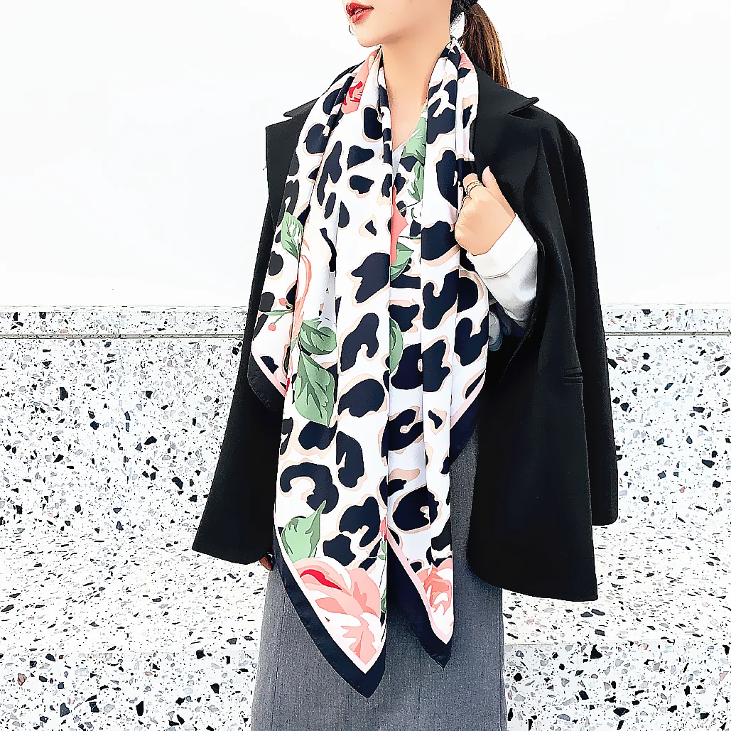 130 см роскошный новый Леопардовый розовый женский модный саржевый декоративный