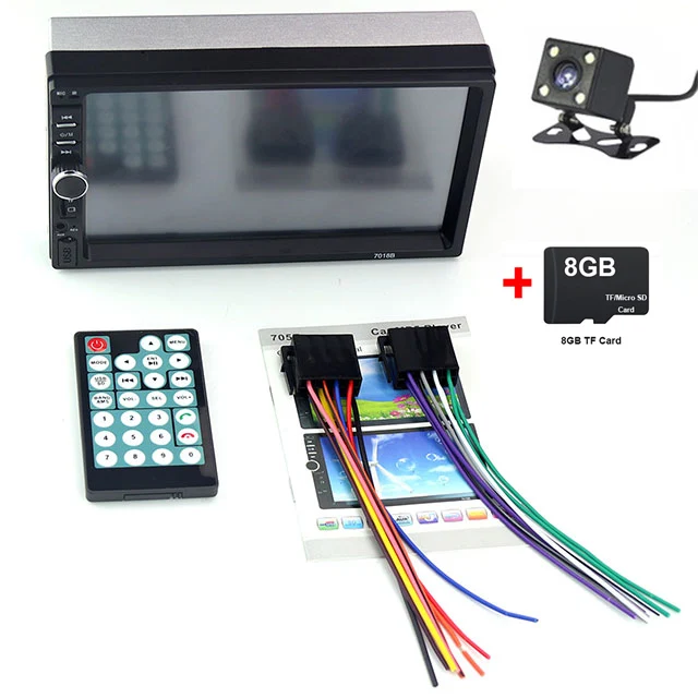 4led and 8GB card 2 Din " Авторадио с сенсорным экраном Carplay центральный мультимедийный MP5 плеер с управлением зеркалами USB TF карта AUX FM Поддержка резервная камера - Цвет: 4led and 8GB card