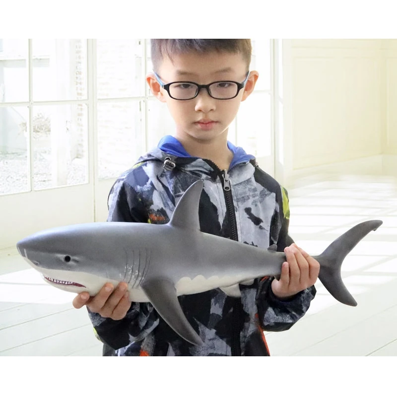 Морская жизнь животных мягкая большая белая акула модель реалистичные игрушки