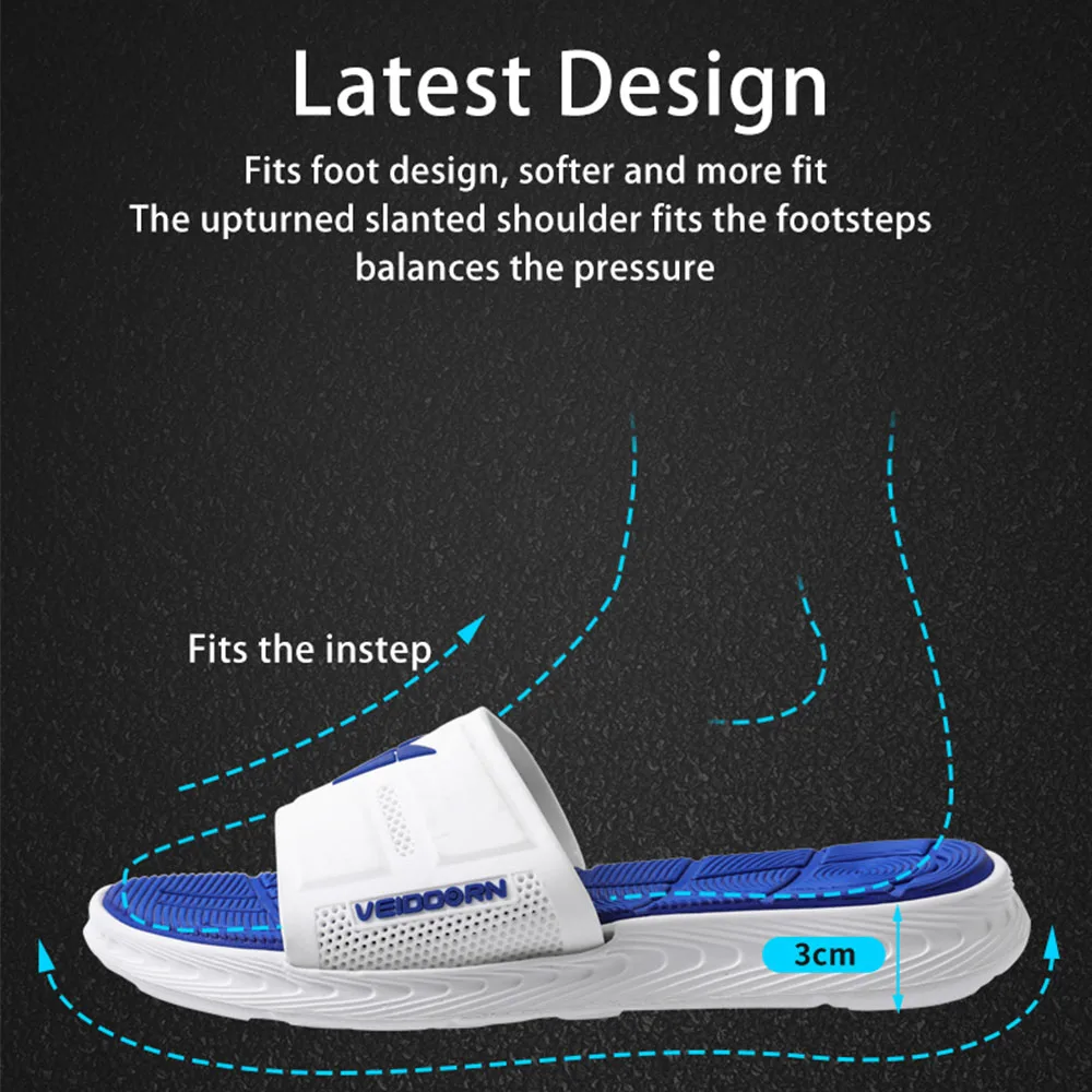 Veidoorn Summer Thick Bottom Indoor Home Couples Home Bathroom Sandy Beach Slippers Non-slip Soft Tide To Wear Cool Slippers