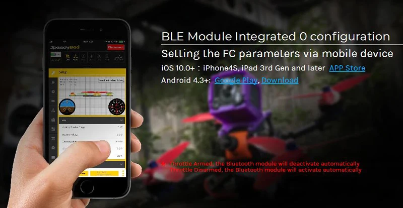 SpeedyBee F4 AIO V2 3-6S ESC система управления полетами BetaFlight OSD беспроводной BLE модуль W/LC фильтр 4* UART UART2 RSSI I2C зуммер для