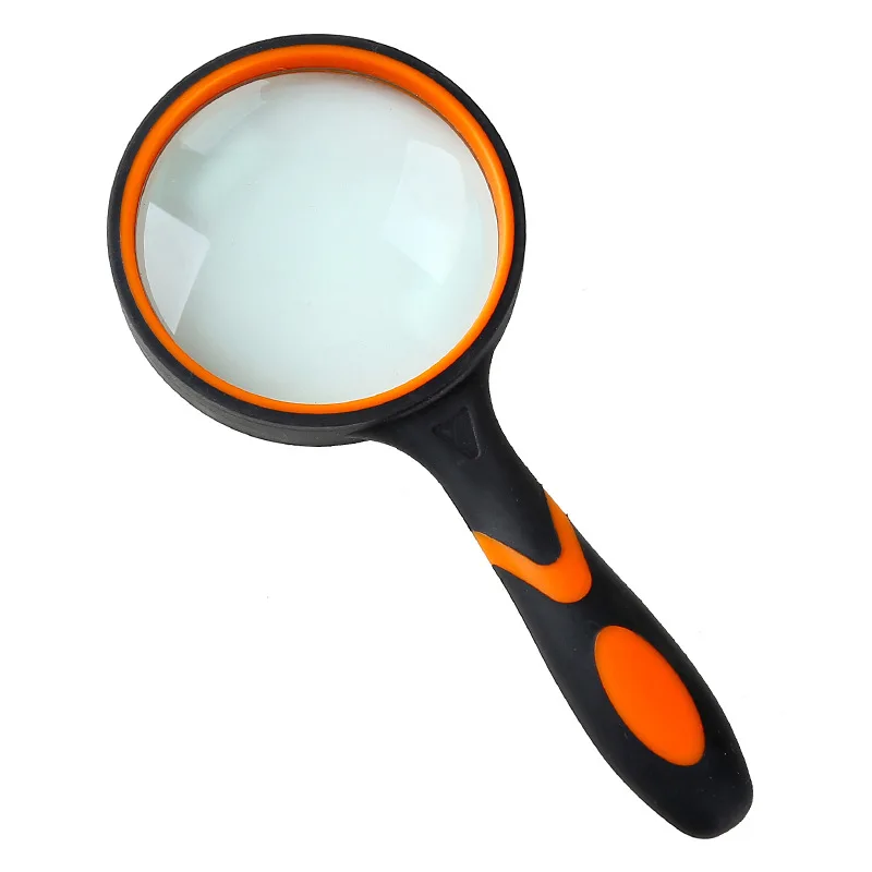 

HD high magnification handheld rubber handle magnifying glass maintenance magnifying glass multi-size old man reading new