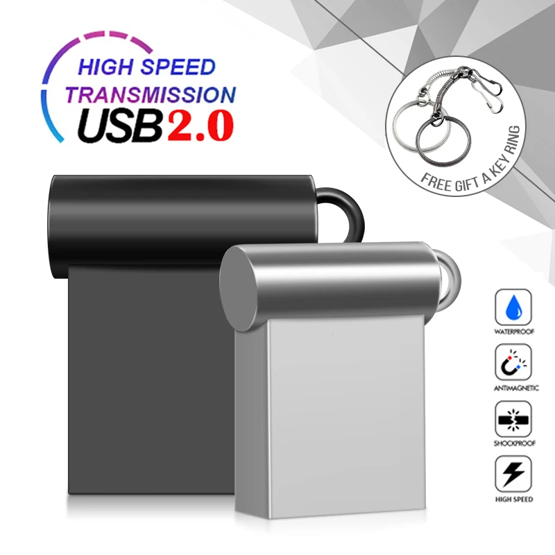 

New Super Mini Metal Usb Flash Drive 4G 8G 16G Pen Drive 32GB High Speed Memory Stick U Disk 64G Pendrive 2.0 Memoria Usb