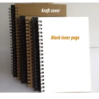 sketchbook diary for drawing painting soft cover paper sketch memo pad blank page notebook office retro kraft spiral binding