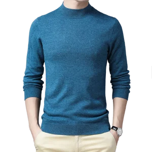 Мужская модель, кашемировый облегающий свитер с высоким воротником, однотонный мужской свитер с высоким воротником из 100% шерсти, пуловеры с длинным рукавом