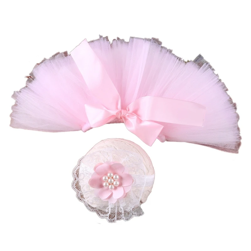 

Baby Mesh Tutu Dress Headband Set Newborn Photography Props Clothes Headdress