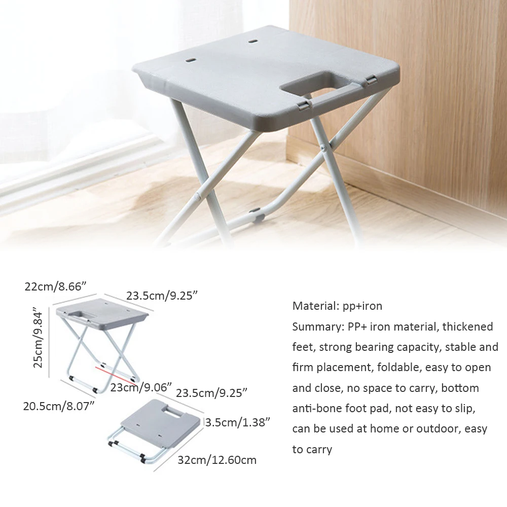 

Lightweight Folding Stool, Portable Train Stool, Plastic Adult Small Chair, Folding Home Ottoman Bench for household supplies