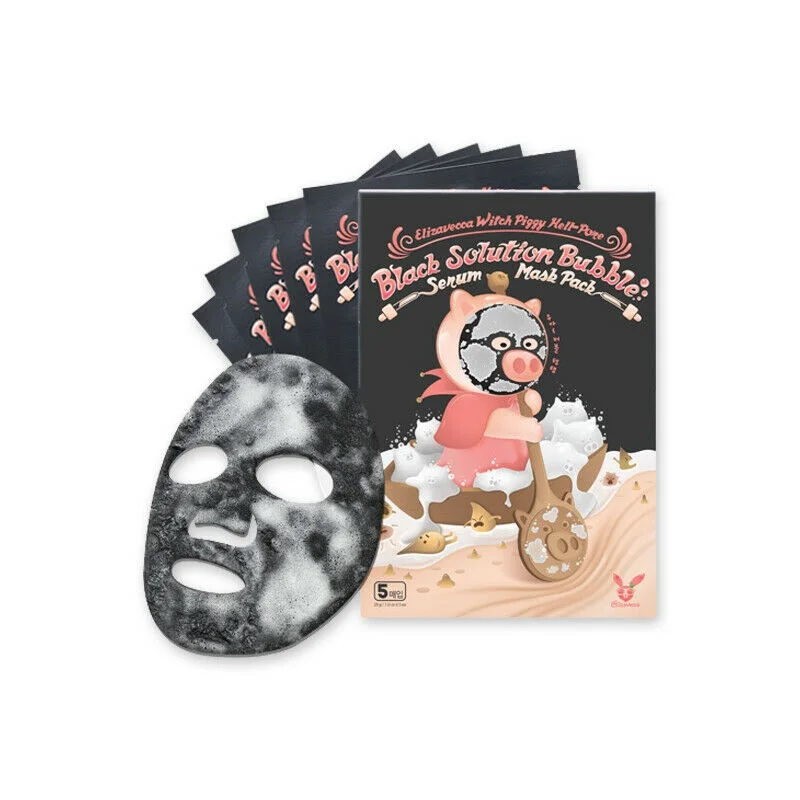Elizavecca ведьма Piggy Hell-Pore черный раствор пузырчатая сыворотка маска упаковка 5ea