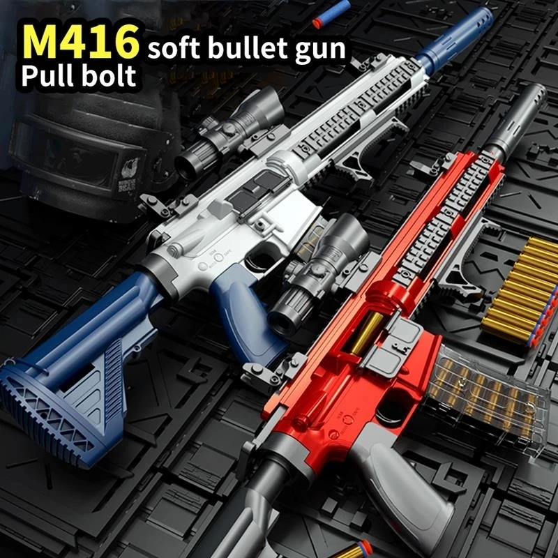 M416 Shell Ejection Soft Bullet Gun EVA Sniper Rifle Manual Loading Chicken Weapon Boy Toy CS Fighting Combat | Игрушки и хобби