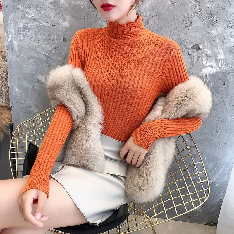 

Sweater Women And Winter On The New 2021 Ms Brim Cultivate Morality Is Tight Shirt Sleeve Knit Render Unlined Upper Garment