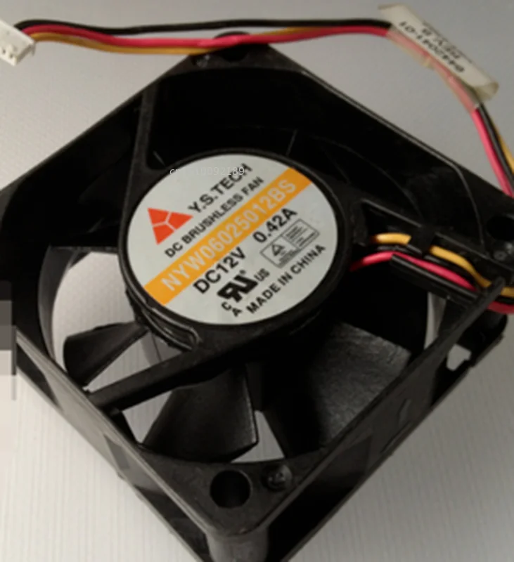 

Original . 60*60*25 NYW06025012BS DC12V 0.42A 6CM 3 wire cooling fan