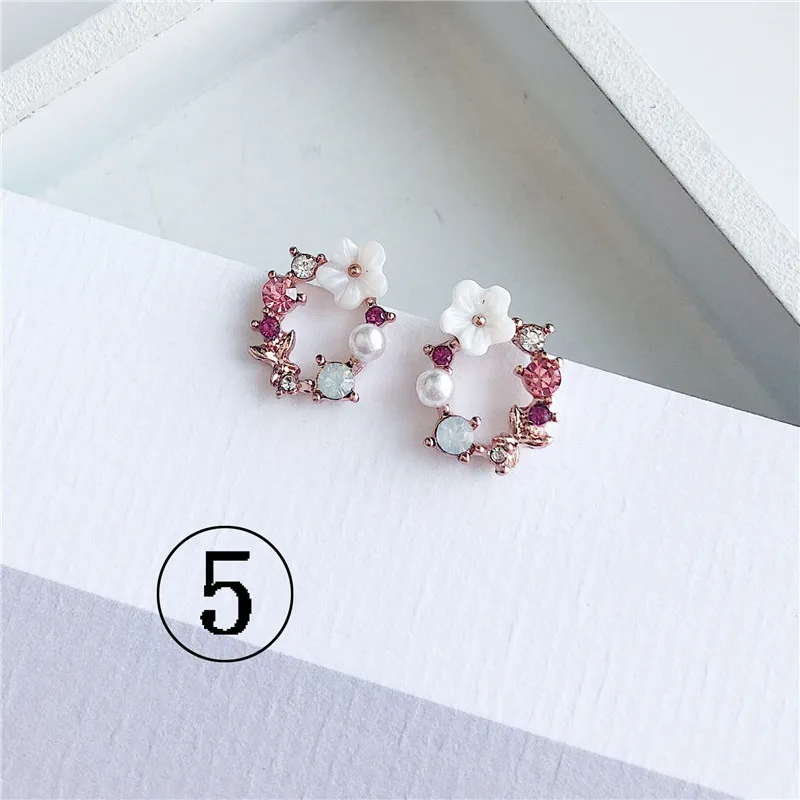 2019 latest design brand ear ring color flower earrings female simple for women |