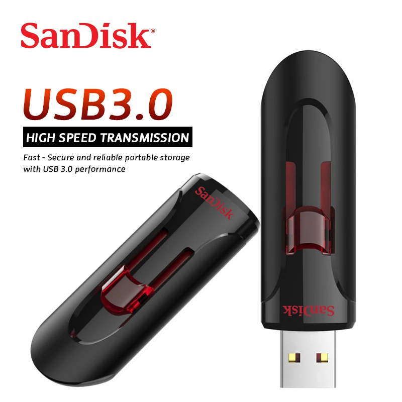 USB флеш накопитель SanDisk 16 ГБ 32 64 128 256 флешка с ключом u диск для ПК|USB