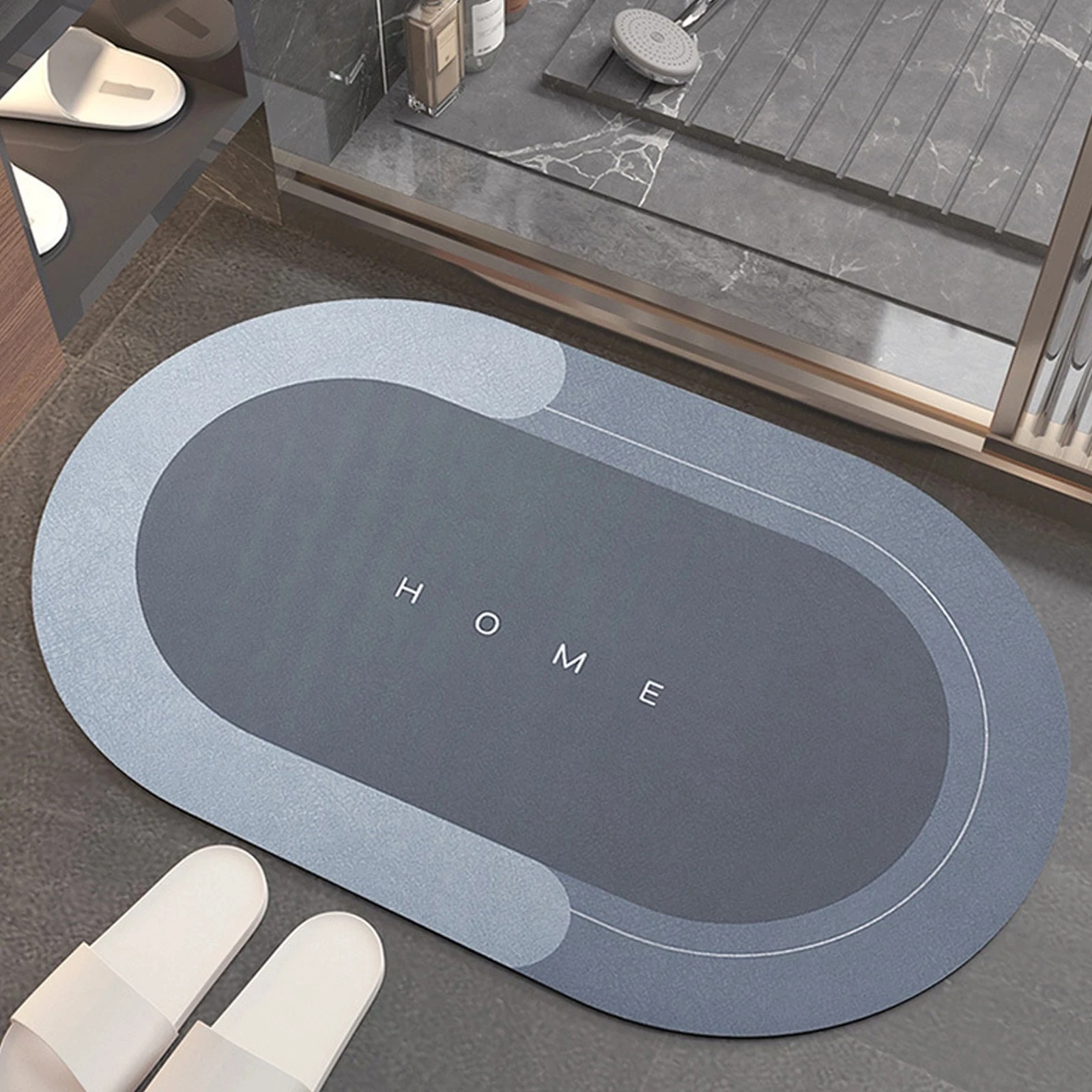 

60x40cm Napa Skin Super Absorbent Bath Mat Quick Drying Bathroom Carpet Home Oil-proof Kitchen Modern Simple Non-slip Floor Mats