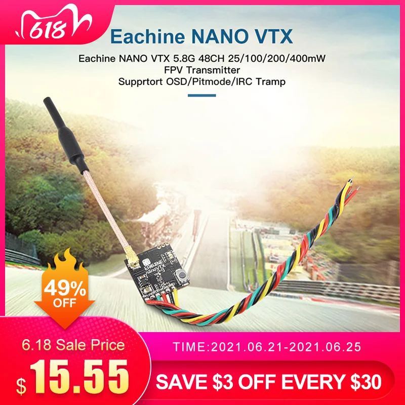 VTX 5 8 GHz 48CH 25/100/200/400mW переключаемый передатчик FPV Поддержка OSD/Pitmode/IRC Tramp|Детали и
