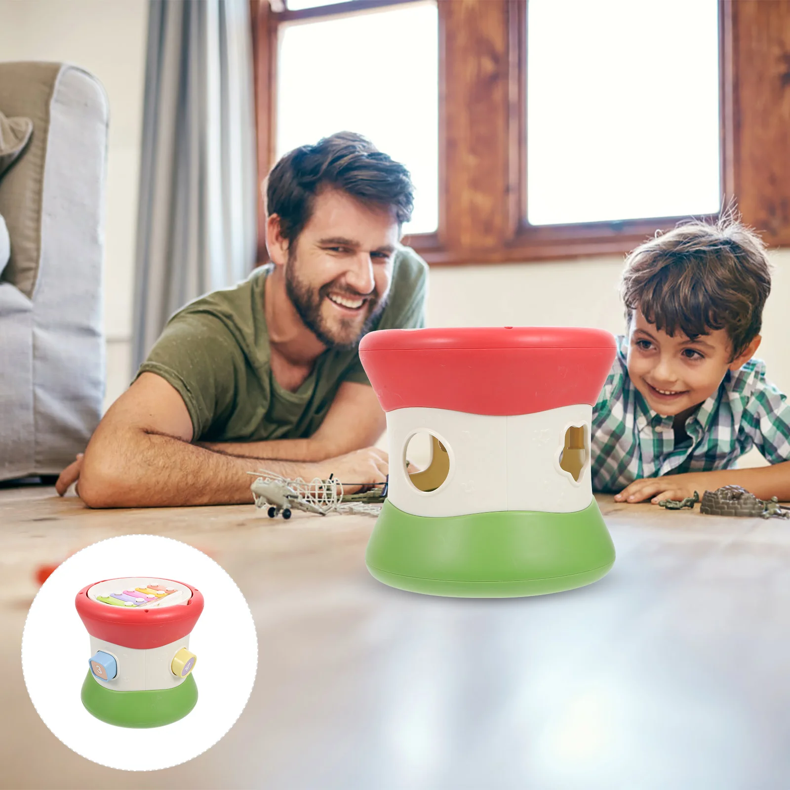 

Многофункциональный Детский ручной барабан для игр двусторонний барабан для раннего обучения