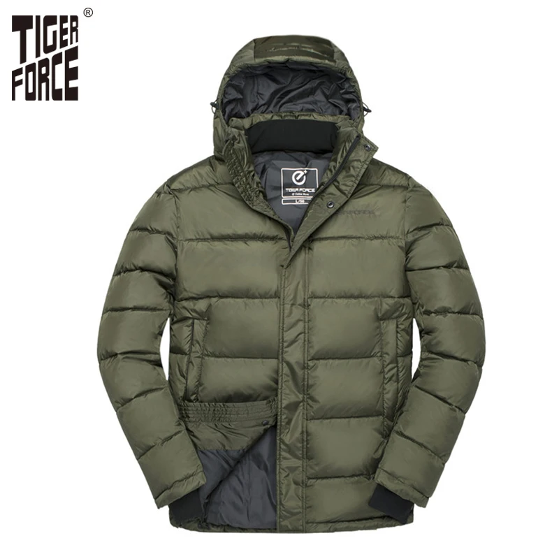 TIGER FORCE зимняя мужская куртка мужская на подкладке пальто Мужская s парка весна осень теплая куртка мужская повседневная куртка с капюшоном верхняя одежда