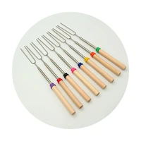 8pcs marshmallow roasting sticks stainless extending hot dog forks barbecue stretchable skewer camping cookware campfire cooking