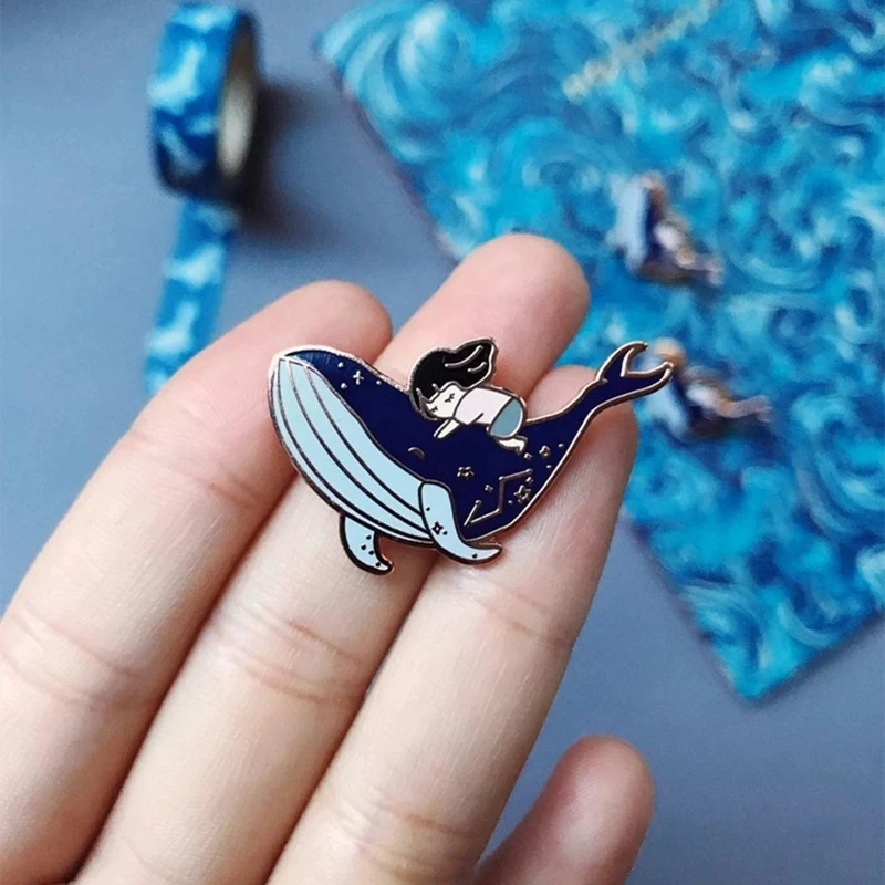 

Anime Cartoon Shark Brooch Girl Badge Cute Hard Brooch Lapel Pin Badge Collar Pin Buckle Women backpack Lapel Pin Accessories