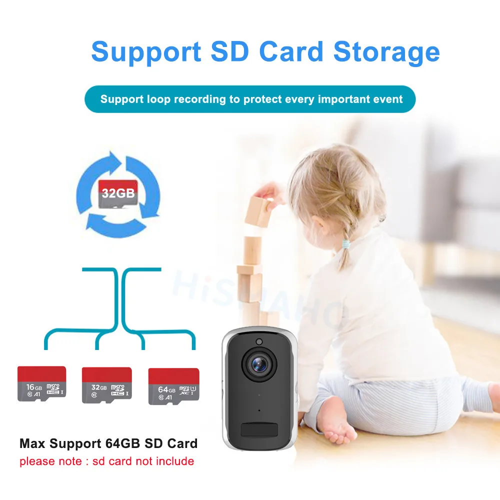 1080P HD WiFi ip-камера для улицы, беспроводная камера безопасности с зарядкой от аккумулятора, аудио камера видеонаблюдения, PIR детектор движения, sd-карта