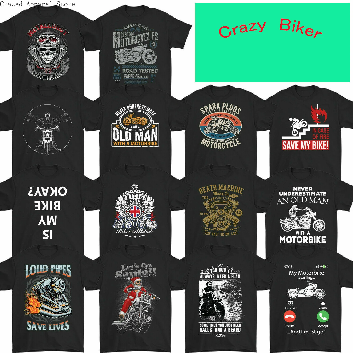 

Biker T-Shirt Motorbike Motorcycle Cafe Racer Summer Fashion T-shirt Chopper Bike Mens Funny Skull Top Oversize Short Sleeve