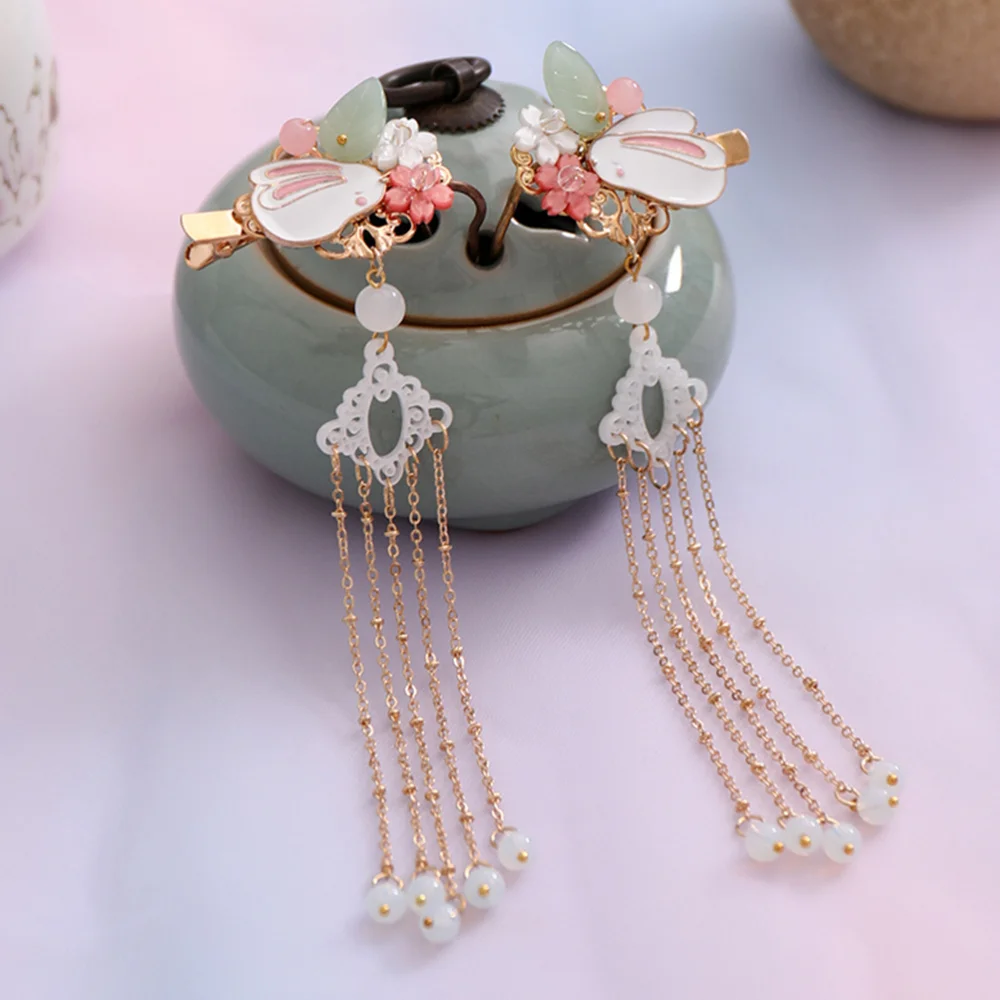 

2Pcs Tassel Hairpin Girls Hairpin Chinese Style Hairpin Alloy Hair Clip for Girl