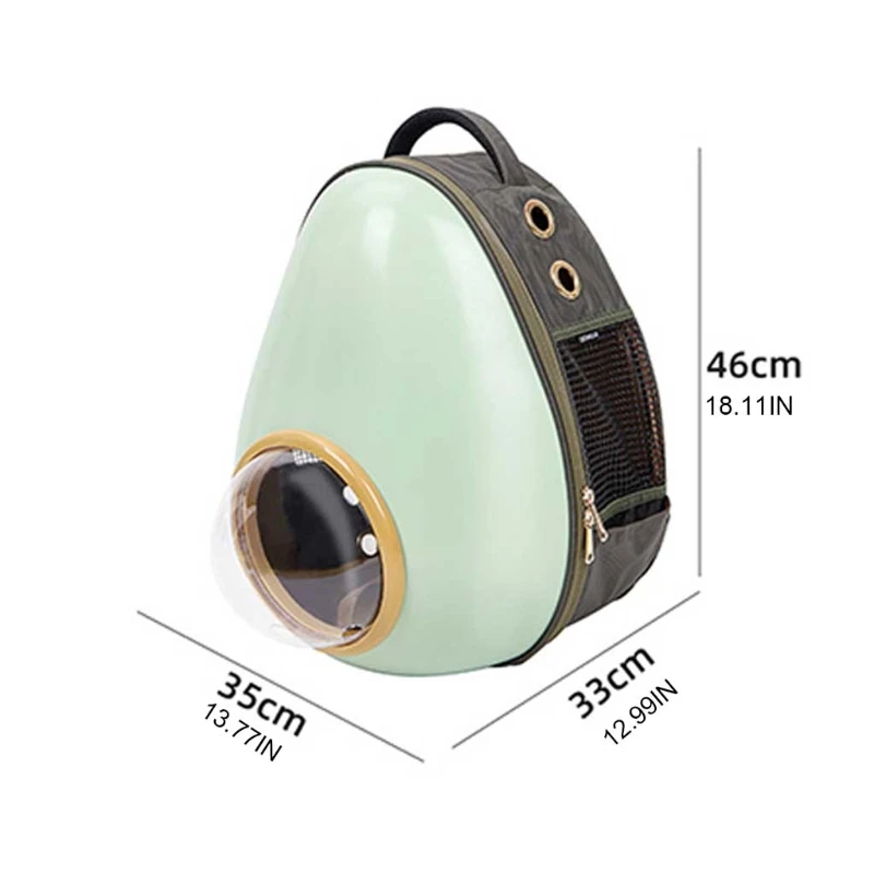 

Cat Bag Capsule Avocado Design Backpack Carrie for Small Dogs Cats, Ventilated Design Breathable Pet Carrier Backpack Cat Bag fo