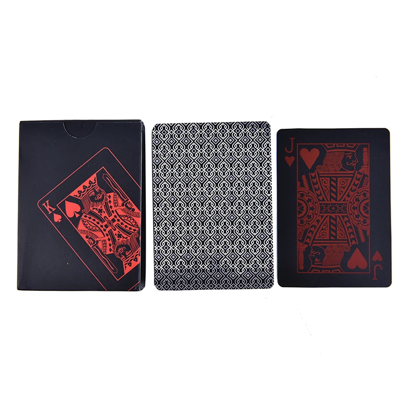 Водонепроницаемые ПВХ пластиковые игровые карты покерные чисто черные