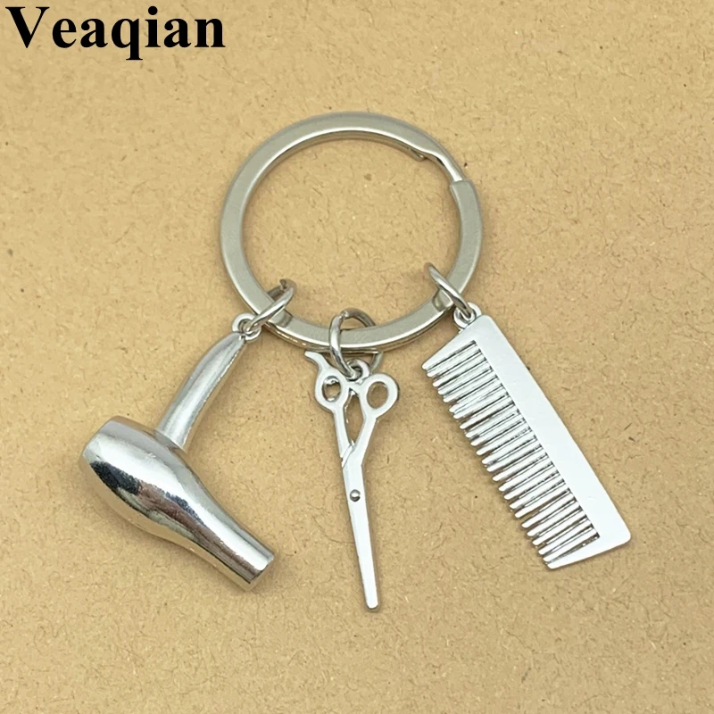 Новый модный креативный брелок Брелок-ножницы милый Женский гребень фен