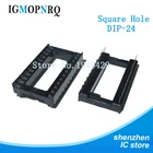 10pcs DIP-24 Wide body Square Hole 24 Pins 2.54MM DIP24 IC Sockets Adaptor Solder Type IC Connector