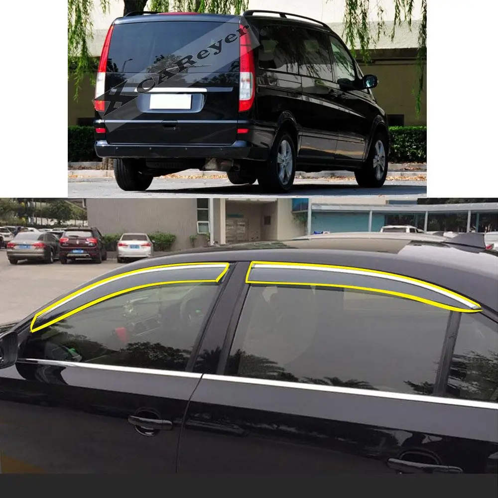 

Plastic Window Glass Wind Visor Rain/Sun Guard Smoke Vent Protector For Mercedes Benz V-Class VITO VANEO VIANO 2010-2015