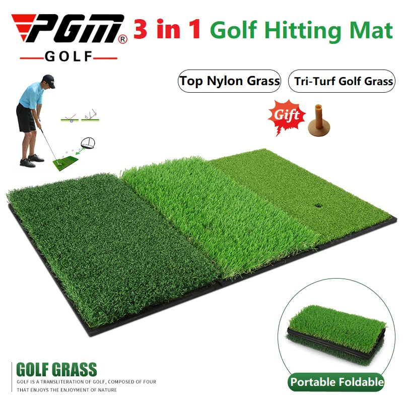3 в 1 Гольф Коврик для ударов тренировочный Газон Коврики дома и улицы Tri дерна