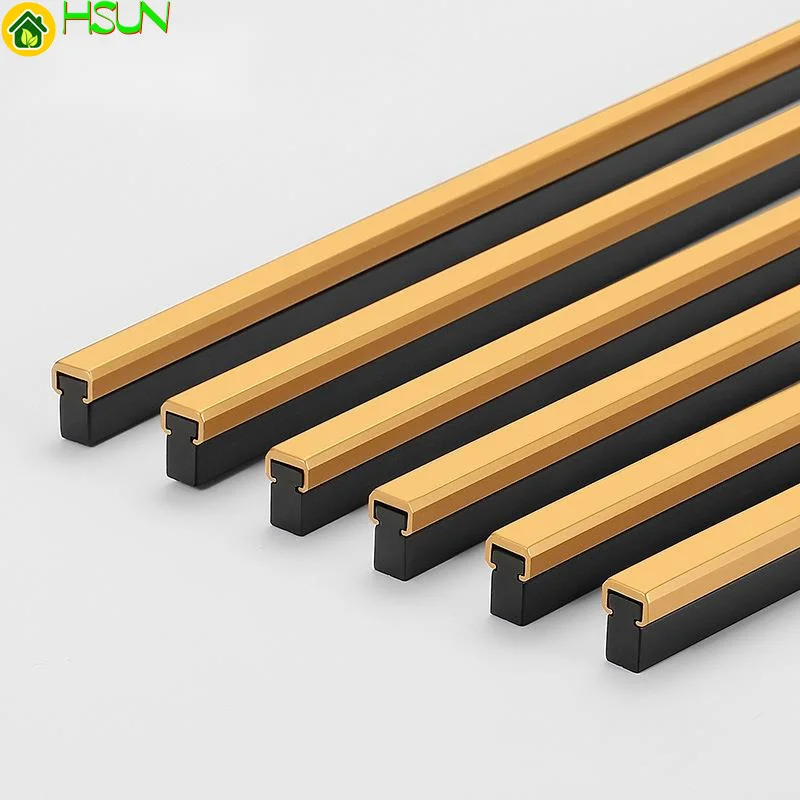 1 м длинный Т-образный Золотой плюс черный шкаф для дома ручка из алюминиевого