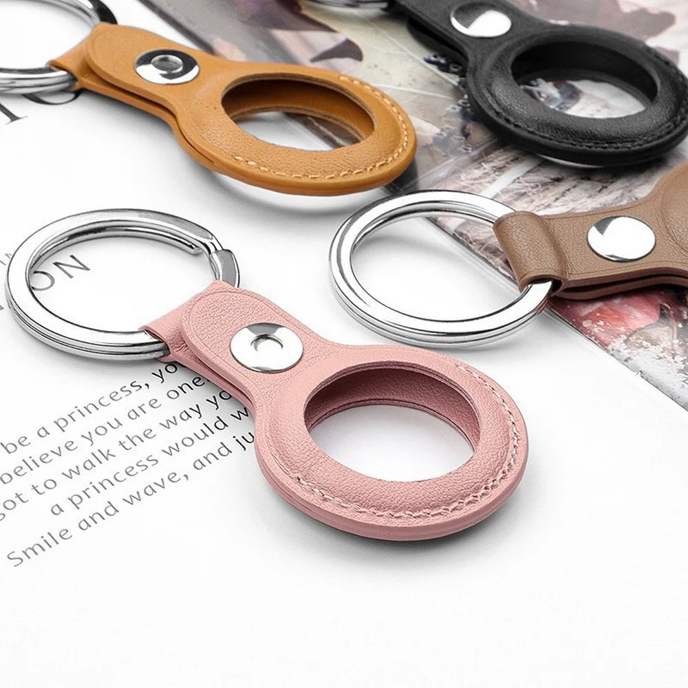 

Protective Cover PU Leather Case Location Tracker Protector for AirTags Tracker 96BA