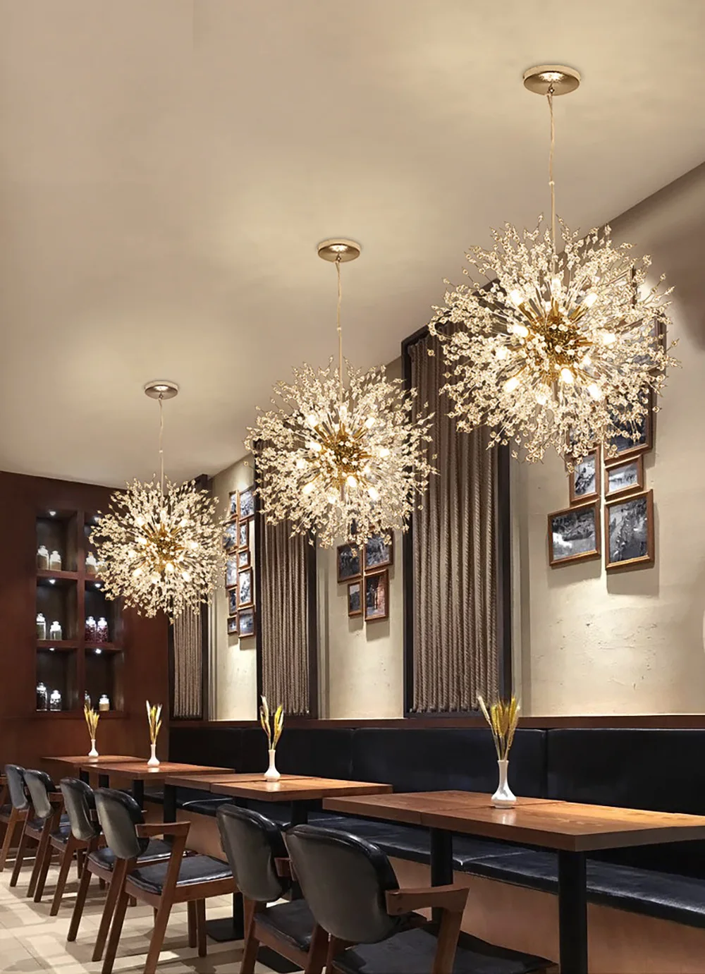 

Modern chandelier chrome gold luxury dandelion G9 LED Living Room Bedroom Decor Chandeliers Kitchen Island Indoor Light Fixtures