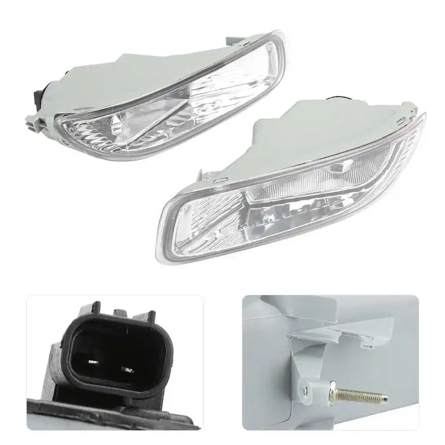 

Pair Front Fog Lamp Light Transparent Lens Left+Right 81210-AE010 Fit for Toyota Sienna 2004-2005