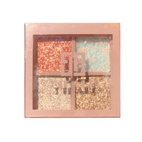glitter eyeshadow pallete makeup brushes 4 color shimmer pigmented eye shadow palette make up palette maquillage facial
